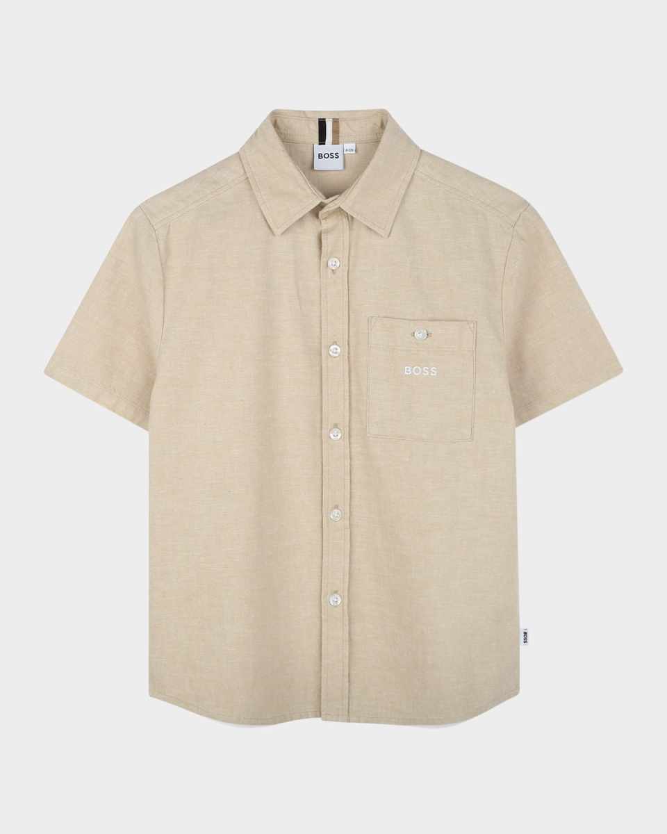 Boy's Logo Pocket Short-Sleeve Polo Shirt, Size 4-5